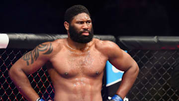 NEW YORK, NY - NOVEMBER 04: Curtis Blaydes reacts after defeating Aleksei Oleinik of Russia in their heavyweight bout during the UFC 217 event at Madison Square Garden on November 4, 2017 in New York City. (Photo by Josh Hedges/Zuffa LLC/Zuffa LLC via Getty Images)