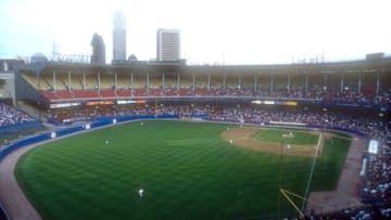 CLEVELAND, OH - JUNE 08: Overall during a baseball game between the Cleveland Indians and the Boston Red Sox on June 8, 1993 at Cleveland Stadium in Cleveland, Ohio. (Photo by Mitchell Layton/Getty Images)