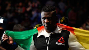 DENVER, CO - JANUARY 28: Francis Ngannou of Cameroon prepares to enter the Octagon before facing Andrei Arlovski of Belarus in their heavyweight bout during the UFC Fight Night event at the Pepsi Center on January 28, 2017 in Denver, Colorado. (Photo by Josh Hedges/Zuffa LLC/Zuffa LLC via Getty Images)