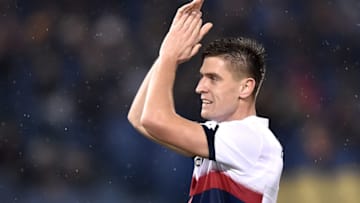 Krzysztof Piatek of Genoa CFC during the Serie A match between Roma and Genoa at Stadio Olimpico, Rome, Italy on 16 December 2018. (Photo by Giuseppe Maffia/NurPhoto via Getty Images)