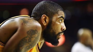 Nov 25, 2016; Cleveland, OH, USA; Cleveland Cavaliers guard Kyrie Irving (2) during the second half against the Dallas Mavericks at Quicken Loans Arena. The Cavs won 128-90. Mandatory Credit: Ken Blaze-USA TODAY Sports