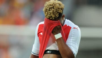 LENS, FRANCE - JULY 22: Serge Gnabry of Arsenal during a pre season friendly between RC Lens and Arsenal at Stade Bollaert-Delelis on July 22, 2016 in Lens. (Photo by Stuart MacFarlane/Arsenal FC via Getty Images)