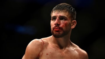 DENVER, CO - NOVEMBER 10: Yair Rodriguez of Mexico walks back to his corner between rounds against Chan Sung Jung of South Korea in their featherweight bout during the UFC Fight Night event inside Pepsi Center on November 10, 2018 in Denver, Colorado. (Photo by Chris Unger/Zuffa LLC/Zuffa LLC via Getty Images)