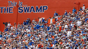 GAINESVILLE, FL - SEPTEMBER 04: A scenic view of the crowd during a game between the Miami University RedHawks and the Florida Gators at Ben Hill Griffin Stadium on September 4, 2010 in Gainesville, Florida. (Photo by Sam Greenwood/Getty Images)