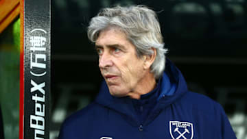 LONDON, ENGLAND - DECEMBER 26: Manuel Pellegrini, Manager of West Ham United looks on prior to the Premier League match between Crystal Palace and West Ham United at Selhurst Park on December 26, 2019 in London, United Kingdom. (Photo by Jordan Mansfield/Getty Images)