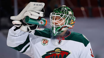 Minnesota Wild goalie Kaapo Kahkonen stopped 19 shots in a win over the New York Islanders on Sunday. (Photo by Christian Petersen/Getty Images)