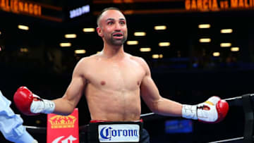 NEW YORK, NY - AUGUST 01: Paulie Malignaggi reacts against Danny Garcia during their welterweight bout at Barclays Center on August 1, 2015 in Brooklyn borough of New York City. (Photo by Mike Stobe/Getty Images)