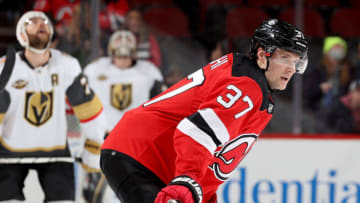 Pavel Zacha #37 of the New Jersey Devils. (Photo by Elsa/Getty Images)