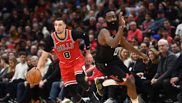Zach LaVine, James Harden, Chicago Bulls (Photo by Stacy Revere/Getty Images)