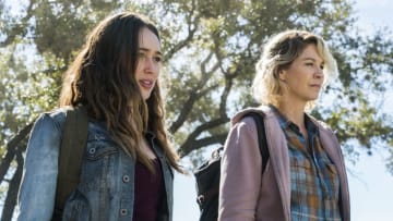 Alycia Debnam-Carey as Alicia Clark, Jenna Elfman as Naomi - Fear the Walking Dead _ Season 4, Episode 4 - Photo Credit: Richard Foreman, Jr/AMC