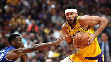 ANAHEIM, CA - OCTOBER 06: Shai Gilgeous-Alexander #2 of the LA Clippers defends against JaVale McGee #7 of the Los Angeles Lakers during the second half of a NBA preseason game at Honda Center on October 6, 2018 in Anaheim, California. NOTE TO USER: User expressly acknowledges and agrees that, by downloading and or using this photograph, User is consenting to the terms and conditions of the Getty Images License Agreement. (Photo by Sean M. Haffey/Getty Images)