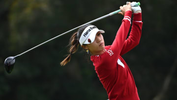CARLSBAD, CA - MARCH 26: Lydia Ko of New Zealand tees off the second hole during the third round of the JTBC Classic presented by Barbasol at Aviara Golf Club on March 26, 2022 in Carlsbad, California. (Photo by Donald Miralle/Getty Images)
