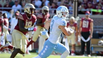 Oct 1, 2016; Tallahassee, FL, USA; North Carolina Tarheels wide receiver Ryan Switzer (3) runs the ball during the game against the Florida State Seminoles at Doak Campbell Stadium. Mandatory Credit: Melina Vastola-USA TODAY Sports