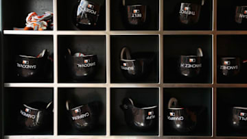SAN FRANCISCO, CA - APRIL 13: The San Francisco Giants helmets sit in the dugout before their game against the Pittsburgh Pirates at AT&T Park on April 13, 2012 in San Francisco, California. (Photo by Ezra Shaw/Getty Images)