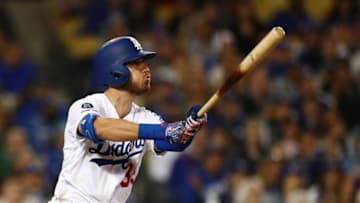 LOS ANGELES, CALIFORNIA - APRIL 02: Cody Bellinger #35 of the Los Angeles Dodgers hits a grand slam against the San Francisco Giants during the third inning at Dodger Stadium on April 02, 2019 in Los Angeles, California. (Photo by Yong Teck Lim/Getty Images)