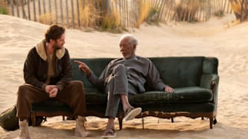 Solos - Episode 107 - "STUART"Credit: Jason LaVerisCopyright: Amazon StudiosDescription: Pictured (L-R): Dan Stevens (Otto), Morgan Freeman (Stuart)