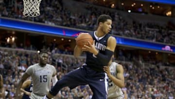 Jan 16, 2016; Washington, DC, USA; Villanova Wildcats forward Kris Jenkins (2) grabs a rebound against the Georgetown Hoyas during the 2nd half at Verizon Center. Mandatory Credit: Rafael Suanes-USA TODAY Sports