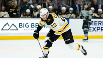 LOS ANGELES, CA - FEBRUARY 16: Boston Bruins left wing Peter Cehlarik (22) during the NHL regular season game against the Los Angeles Kings on Saturday, Feb. 16, 2019 at the Staples Center in Los Angeles, Calif. (Photo by Ric Tapia/Icon Sportswire via Getty Images)