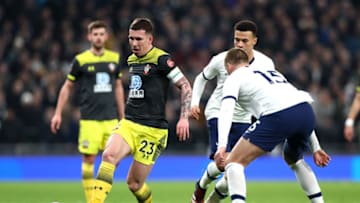 LONDON, ENGLAND - FEBRUARY 05: Pierre Emile Hojbjerg of Southampton FC and Eric Dier of Tottenham Hotspur in action during the FA Cup Fourth Round Replay match between Tottenham Hotspur and Southampton FC at Tottenham Hotspur Stadium on February 05, 2020 in London, England. (Photo by Chloe Knott - Danehouse/Getty Images)