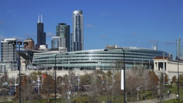 CHICAGO, IL - NOVEMBER 19: General exterior view of the stadium before a game between the Detroit Lions and the Chicago Bears at Soldier Field on November 19, 2017 in Chicago, Illinois. The Lions beat the Bears 27-24. (Photo by Joe Robbins/Getty Images) *** Local Caption ***