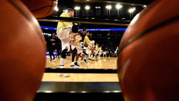 ATLANTA, GA - JANUARY 07: The Georgia Tech Yellow Jackets warm up for their game against the Louisville Cardinals during their basketball game at Hank McCamish Pavilion on January 7, 2017 in Atlanta, Georgia. (Photo by Mike Comer/Getty Images)