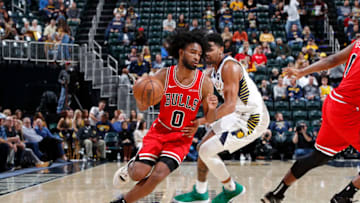 OKC Thunder Team Previews: Coby White #0 of the Chicago Bulls handles the ball during a preseason game. (Photo by Joe Robbins/Getty Images)
