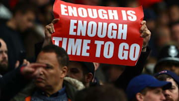 WEST BROMWICH, ENGLAND - MARCH 18: A Arsenal fans holds up a poster during the Premier League match between West Bromwich Albion and Arsenal at The Hawthorns on March 18, 2017 in West Bromwich, England. (Photo by Matthew Lewis/Getty Images)