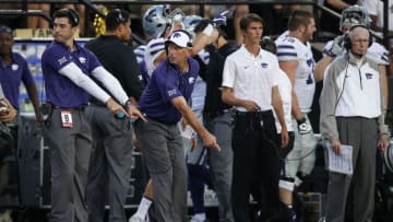 NASHVILLE, TN - SEPTEMBER 16: Kansas State associate head coach Sean Snyder during a college football game between the Vanderbilt Commodores and the Kansas State Wildcats on September 16, 2017 at Commodore Stadium in Nashville, TN. (Photo by Jamie Gilliam/Icon Sportswire via Getty Images)