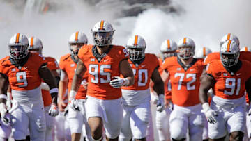 STILLWATER, OK - OCTOBER 14: The Oklahoma State Cowboys take the field before the game against the Baylor Bears at Boone Pickens Stadium on October 14, 2017 in Stillwater, Oklahoma. Oklahoma State defeated Baylor 59-16. (Photo by Brett Deering/Getty Images) *** Local Caption ***