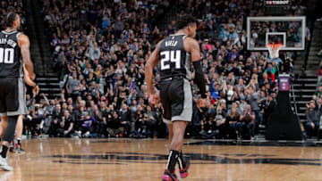 SACRAMENTO, CA - MARCH 6: Buddy Hield #24 of the Sacramento Kings reacts during a game against the Boston Celtics on March 6, 2019 at Golden 1 Center in Sacramento, California. NOTE TO USER: User expressly acknowledges and agrees that, by downloading and or using this Photograph, user is consenting to the terms and conditions of the Getty Images License Agreement. Mandatory Copyright Notice: Copyright 2019 NBAE (Photo by Rocky Widner/NBAE via Getty Images)