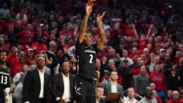 Cincinnati Bearcats guard Landers Nolley II against the Xavier Musketeers at Fifth Third Arena. The Enquirer.