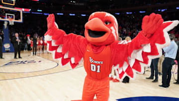 NEW YORK , NY - MARCH 11: The St. John's basketball mascot on the floor during the Big East Conference Men's Basketball Tournament First Round game against the Georgetown Hoyas at Madison Square Garden on March 11, 2020 in New York City. (Photo by Mitchell Layton/Getty Images) *** Local Caption ***