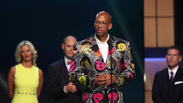 NEW YORK, NY - JUNE 26: Monty Williams receives the Sager Strong Award at the NBA Awards Show on June 26, 2017 at Basketball City at Pier 36 in New York City, New York. NOTE TO USER: User expressly acknowledges and agrees that, by downloading and or using this photograph, user is consenting to the terms and conditions of Getty Images License Agreement. Mandatory Copyright Notice: Copyright 2017 NBAE (Photo by Nathaniel S. Butler/NBAE via Getty Images)
