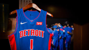 AUBURN HILLS, MI - JULY 26: Detroit Pistons introduce two new uniforms by Nike on July 26, 2017 at the Palace Of Auburn Hills in Auburn Hills, Michigan. NOTE TO USER: User expressly acknowledges and agrees that, by downloading and or using this photograph, User is consenting to the terms and conditions of the Getty Images License Agreement. Mandatory Copyright Notice: Copyright 2017 NBAE (Photo by Chris Schwegler/NBAE via Getty Images)