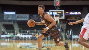 Jaylen Adams #10 of the Erie BayHawks to Atlanta Hawks (Photo by Robert Frank/NBAE via Getty Images)