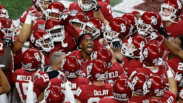 NEW ORLEANS, LA - JANUARY 02: The Oklahoma Sooners are introduced prior to playing the Auburn Tigers during the Allstate Sugar Bowl at the Mercedes-Benz Superdome on January 2, 2017 in New Orleans, Louisiana. (Photo by Jonathan Bachman/Getty Images)