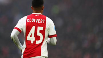 AMSTERDAM, NETHERLANDS - JANUARY 21: Justin Kluivert of Ajax in action during the Dutch Eredivisie match between Ajax Amsterdam and Feyenoord at Amsterdam ArenA on January 21, 2018 in Amsterdam, Netherlands. (Photo by Dean Mouhtaropoulos/Getty Images)