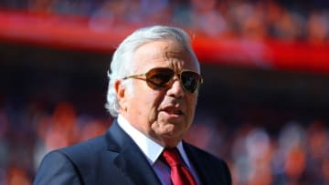 Jan 24, 2016; Denver, CO, USA; New England Patriots owner Robert Kraft before the AFC Championship football game against the Denver Broncos at Sports Authority Field at Mile High. Mandatory Credit: Mark J. Rebilas-USA TODAY Sports