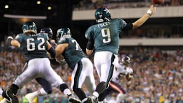 PHILADELPHIA, PA - DECEMBER 22: Quarterback Nick Foles #9 of the Philadelphia Eagles attempts a pass against the Chicago Bears in the second half during a game at Lincoln Financial Field on December 22, 2013 in Philadelphia, Pennsylvania. The Eagles defeated the Bears 54-11. (Photo by Rich Schultz /Getty Images)
