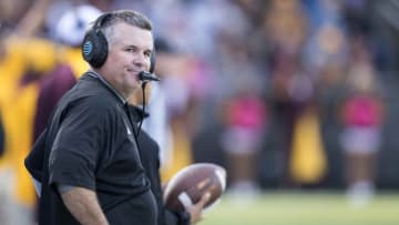 Oct 29, 2016; Eugene, OR, USA; Arizona State Sun Devils head coach Todd Graham reacts during the third quarter against Oregon Ducks at Autzen Stadium. Mandatory Credit: Cole Elsasser-USA TODAY Sports