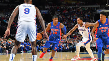 OKC Thunder potential roster addition: Joe Johnson of Detroit Pistons handles the ball (Photo by Jesse D. Garrabrant/NBAE via Getty Images)