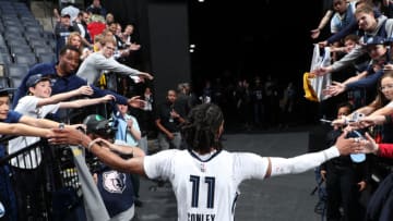 MEMPHIS, TN - FEBRUARY 5: Mike Conley #11 of the Memphis Grizzlies leaves the court after the game against the Minnesota Timberwolves on February 5, 2019 at FedExForum in Memphis, Tennessee. NOTE TO USER: User expressly acknowledges and agrees that, by downloading and/or using this photograph, user is consenting to the terms and conditions of the Getty Images License Agreement. Mandatory Copyright Notice: Copyright 2019 NBAE (Photo by Joe Murphy/NBAE via Getty Images)