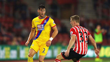 SOUTHAMPTON, ENGLAND - SEPTEMBER 21: Joel Ward of Crystal Palace takes on Matt Targett of Southampton during the EFL Cup Third Round match between Southampton and Crystal Palace at St Mary's Stadium on September 21, 2016 in Southampton, England. (Photo by Richard Heathcote/Getty Images)