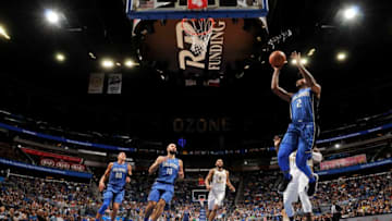 ORLANDO, FL - NOVEMBER 20: Elfrid Payton #2 of the Orlando Magic shoots the ball against the Indiana Pacers on November 20, 2017 at Amway Center in Orlando, Florida. NOTE TO USER: User expressly acknowledges and agrees that, by downloading and or using this photograph, User is consenting to the terms and conditions of the Getty Images License Agreement. Mandatory Copyright Notice: Copyright 2017 NBAE (Photo by Fernando Medina/NBAE via Getty Images)