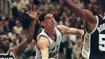 John Stockton, Utah Jazz (Photo credit should read GEORGE FREY/AFP via Getty Images)