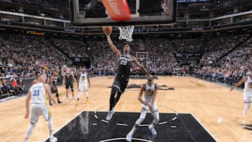 SACRAMENTO, CA - JANUARY 5: Harry Giles #20 of the Sacramento Kings dunks the ball against the Golden State Warriors on January 5, 2019 at Golden 1 Center in Sacramento, California. NOTE TO USER: User expressly acknowledges and agrees that, by downloading and or using this Photograph, user is consenting to the terms and conditions of the Getty Images License Agreement. Mandatory Copyright Notice: Copyright 2019 NBAE (Photo by Rocky Widner/NBAE via Getty Images)