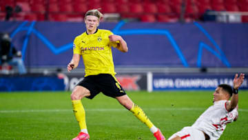 Erling Haaland scored twice for Borussia Dortmund against Sevilla (Photo by Mateo Villalba/Quality Sport Images/Getty Images)
