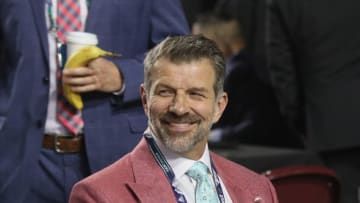 VANCOUVER, BRITISH COLUMBIA - JUNE 21: Marc Bergevin of the Montreal Canadiens attends the 2019 NHL Draft at the Rogers Arena on June 21, 2019 in Vancouver, Canada. (Photo by Bruce Bennett/Getty Images)