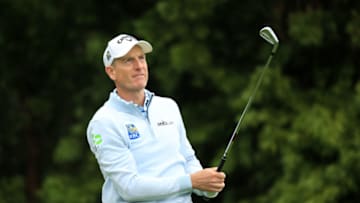 PEBBLE BEACH, CALIFORNIA - JUNE 14: Jim Furyk of the United States plays a shot from the 12th tee during the second round of the 2019 U.S. Open at Pebble Beach Golf Links on June 14, 2019 in Pebble Beach, California. (Photo by Andrew Redington/Getty Images)