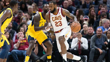 CLEVELAND, OH - JANUARY 26: LeBron James #23 of the Cleveland Cavaliers drives around Lance Stephenson #1 of the Indiana Pacers during the first half at Quicken Loans Arena on January 26, 2018 in Cleveland, Ohio. NOTE TO USER: User expressly acknowledges and agrees that, by downloading and or using this photograph, User is consenting to the terms and conditions of the Getty Images License Agreement. (Photo by Jason Miller/Getty Images)